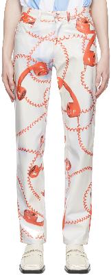 Martine Rose White Polyester Trousers