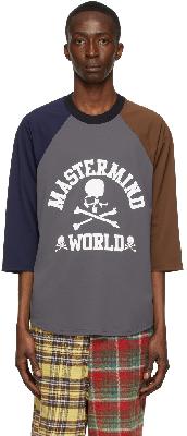mastermind WORLD Grey Polyester T-Shirt