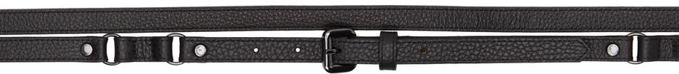 Max Mara Black Stamped Leather Nola Belt