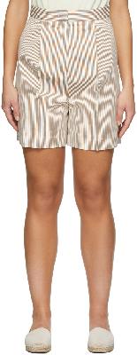 Max Mara Brown & White Zampino Shorts