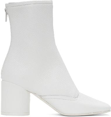 MM6 Maison Margiela White Double Function Heeled Boots