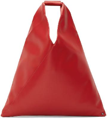 MM6 Maison Margiela SSENSE Exclusive Red Medium Faux-Leather Triangle Tote