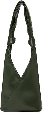 MM6 Maison Margiela Green Faux-Leather Messenger Bag