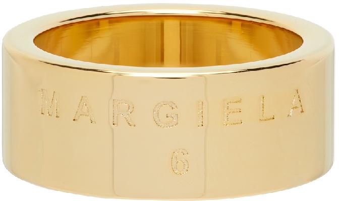 MM6 Maison Margiela Gold Logo Ring