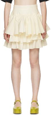 Molly Goddard Off-White Cotton Mini Skirt
