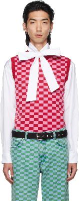 Molly Goddard SSENSE Exclusive Red & Pink Checkerboard Selwyn Vest