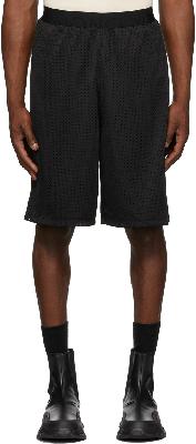 Moncler Black Matt Black Mesh Shorts