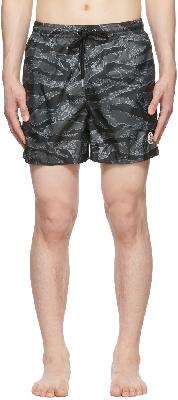 Moncler Grey Polyester Swim Shorts