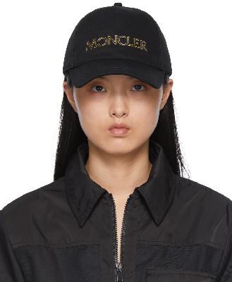 Moncler Black Cotton Cap