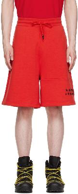 Moncler Red Cotton Shorts