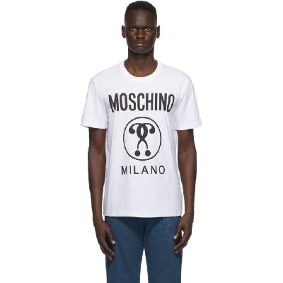 Moschino White Double Question Mark Logo T-Shirt