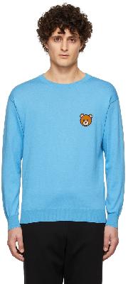 Moschino Blue Knit Teddy Sweater
