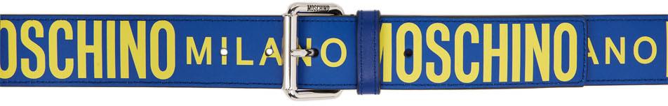 Moschino Blue & Yellow Fantasy Print Belt