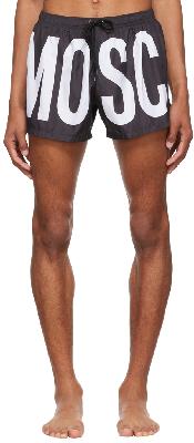 Moschino Black Polyester Swim Shorts