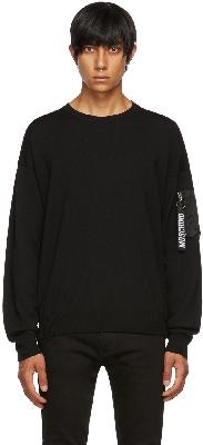 Moschino Black Wool Logo Pullover Sweater