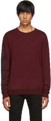 Moschino Burgundy Cashmere Symbols Logo Sweater