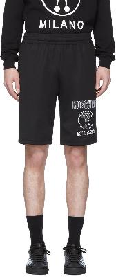 Moschino Black Double Question Mark Sweat Shorts