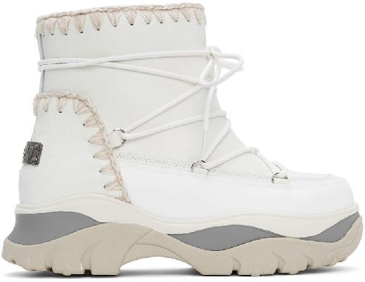 Mou White Chunky Sneaker Lace-Up Boots