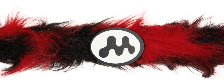 Mowalola Red & Black Faux Fur Belt