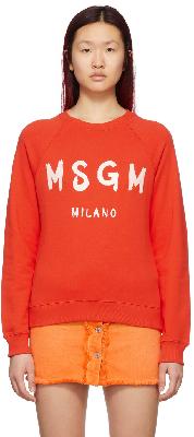 MSGM Red Brush Logo Sweatshirt