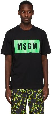 MSGM Black & Green Logo T-Shirt