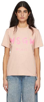 MSGM Pink Cotton T-Shirt