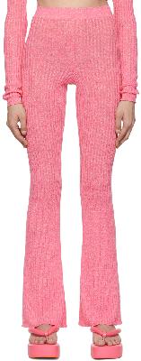 MSGM Pink Linen Lounge Pants