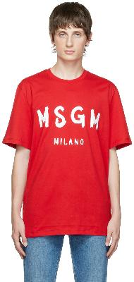 MSGM Red Printed T-Shirt