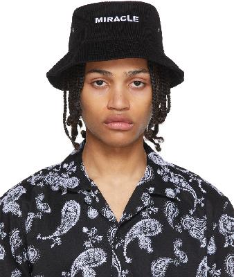 Nahmias Black Corduroy 'Miracle' Bucket Hat