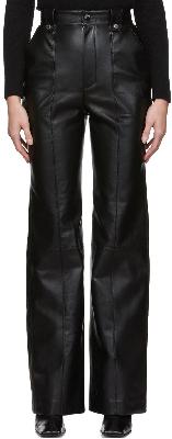 Nanushka Black Zelda Faux-Leather Pants