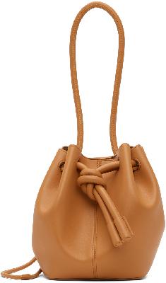 Nanushka Tan Vegan Leather Elongated Bucket Bag