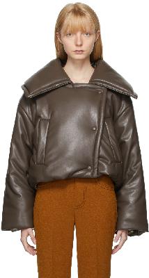 Nanushka Brown Jamie Vegan Leather Jacket