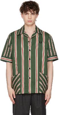 Nicholas Daley Green Fred Perry Edition Vertical Stripe Shirt