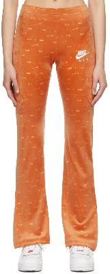 Nike Orange Velour Air Lounge Pants