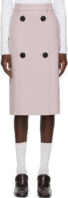 Nina Ricci Pink Gabardine Button Front Skirt