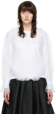 Noir Kei Ninomiya White Cotton Long Sleeve T-Shirt