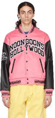 Noon Goons Pink & Black Varsity Bomber Jacket