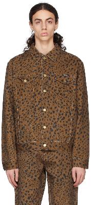 Noon Goons Brown Go Leopard Denim Jacket