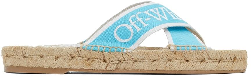Off-White Blue & Beige Criss Cross Sandals