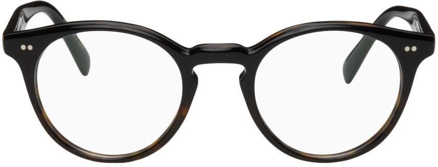 Oliver Peoples Black & Tortoiseshell Romare Glasses