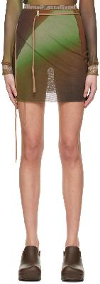 Ottolinger Green & Brown Recycled Polyester Miniskirt