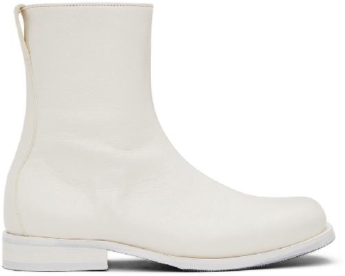 Our Legacy White Slim Camion Zip-Up Boots
