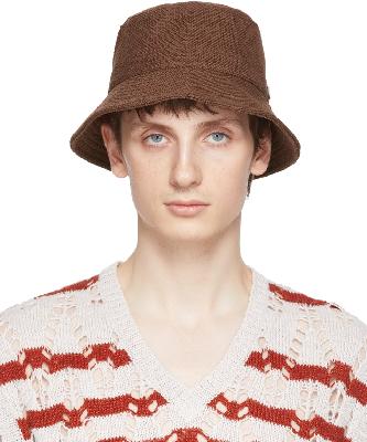 Our Legacy Brown Woven Bucket Hat