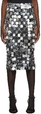 Paco Rabanne Silver Pastilles Coin Mid-Length Skirt