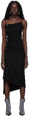 Paco Rabanne Black Ruched Jersey Dress