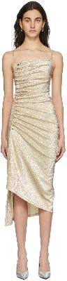 Paco Rabanne Gold Side Buttoned Midi Dress