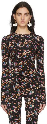 Paco Rabanne SSENSE Exclusive Black & Multicolor Capsule Pressions Ruched Long Sleeve T-Shirt