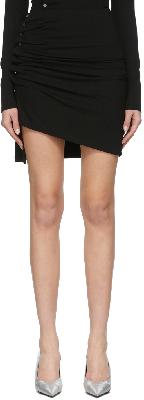Paco Rabanne Black Jersey Ruched Short Skirt