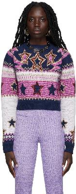 Paco Rabanne Multicolor Stardust Fair Isle Cropped Sweater