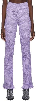 Paco Rabanne Purple Rib Knit Flare Lounge Pants